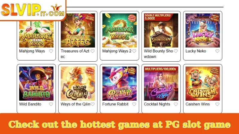 Check out the hottest games at PG slot game