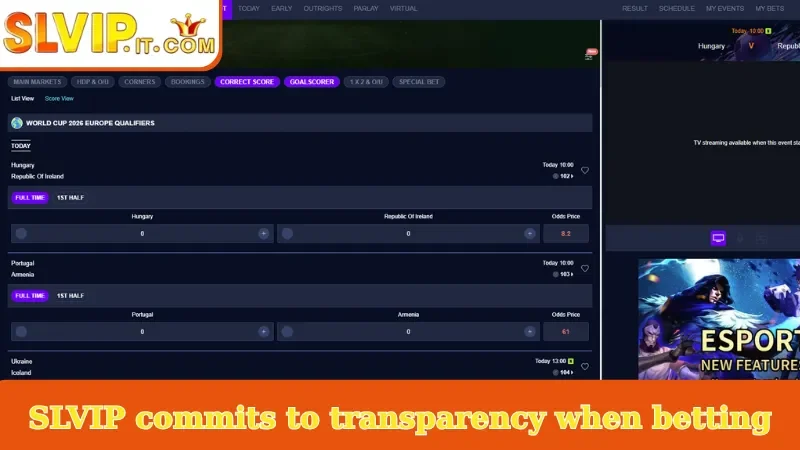 SLVIP commits to transparency when betting