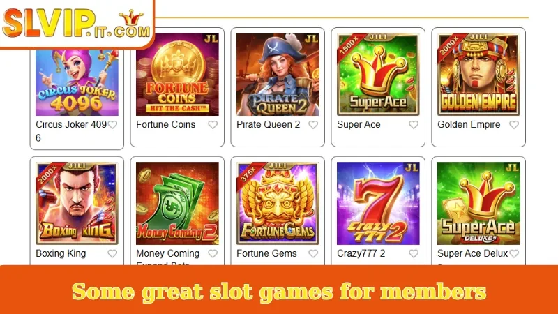 Some great slot games for members