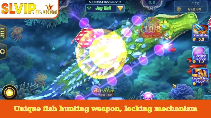 Unique fish hunting weapon, locking mechanism